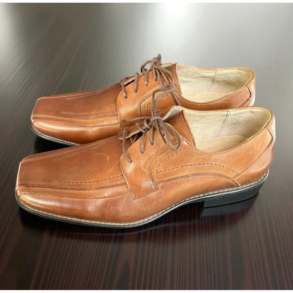Stacy Adams Brown Leather Lace Up Oxfords Dress Shoes Men's Size 11 M 23274-03
